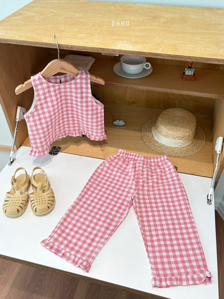 Ohho - Korean Children Fashion - #minifashionista - Gingham Frill Pants - 5