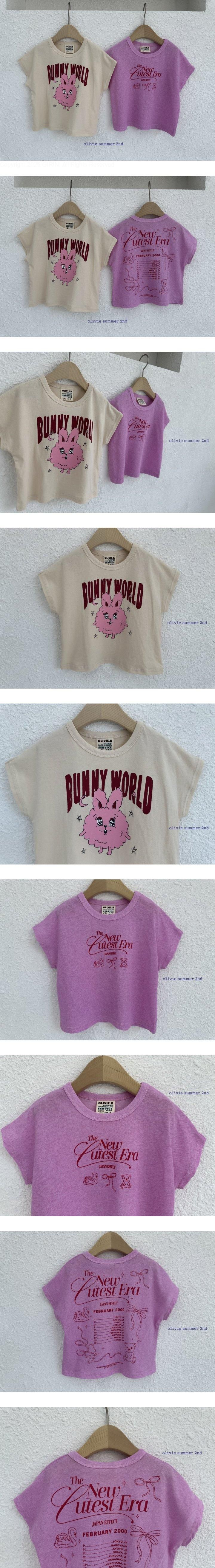 Olivie - Korean Children Fashion - #kidsshorts - Bunny Ribbon Tee