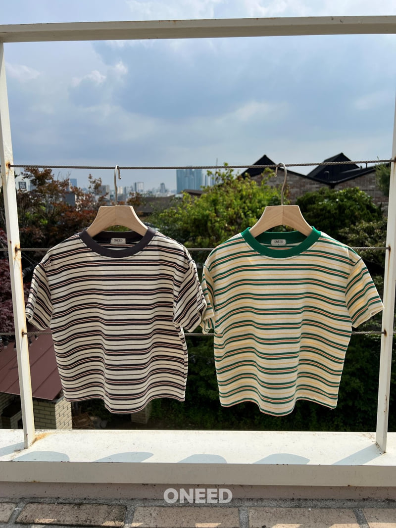 Oneed - Korean Children Fashion - #fashionkids - Striped Short Sleeve Tee - 3