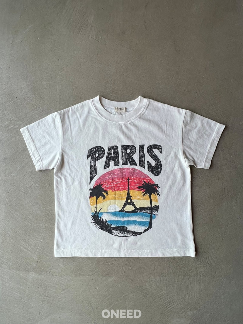 Oneed - Korean Children Fashion - #kidsshorts - Paris Short Sleeve Tee - 2
