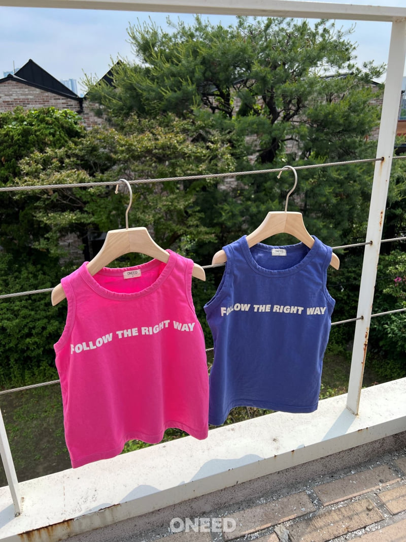 Oneed - Korean Children Fashion - #kidsshorts - Follow Sleeveless Tee