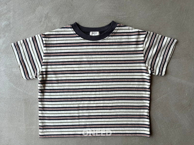 Oneed - Korean Children Fashion - #kidsstore - Striped Short Sleeve Tee - 5