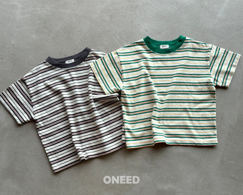 Oneed - Korean Children Fashion - #kidzfashiontrend - Striped Short Sleeve Tee - 6