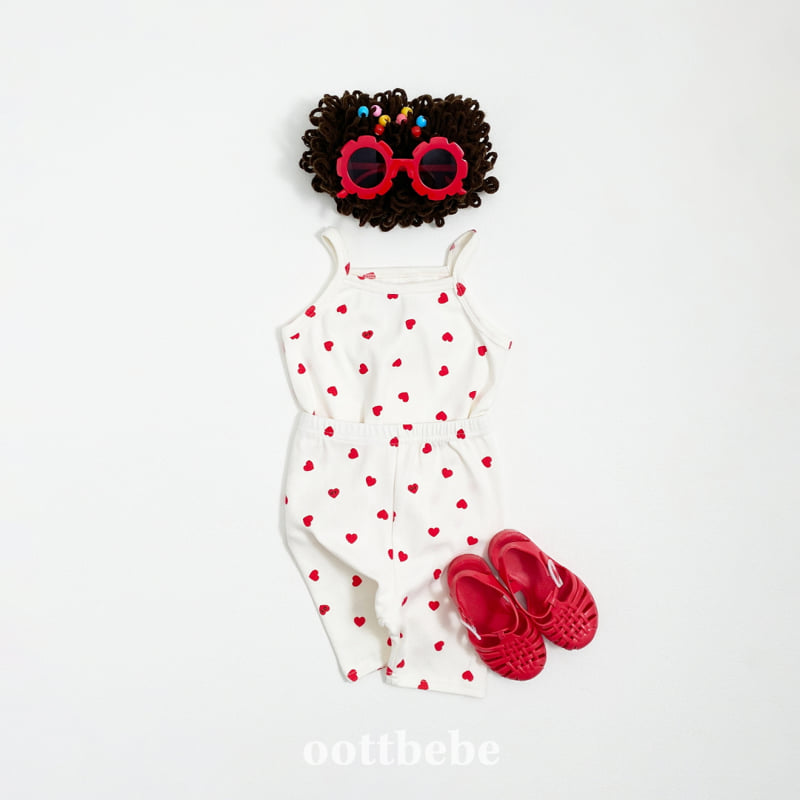 Oott Bebe - Korean Baby Fashion - #babyfever - Otti Heart Sleeveless Easywear - 2