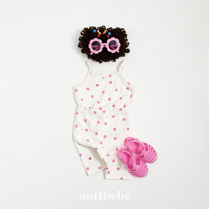 Oott Bebe - Korean Baby Fashion - #babygirlfashion - Otti Heart Sleeveless Easywear - 4
