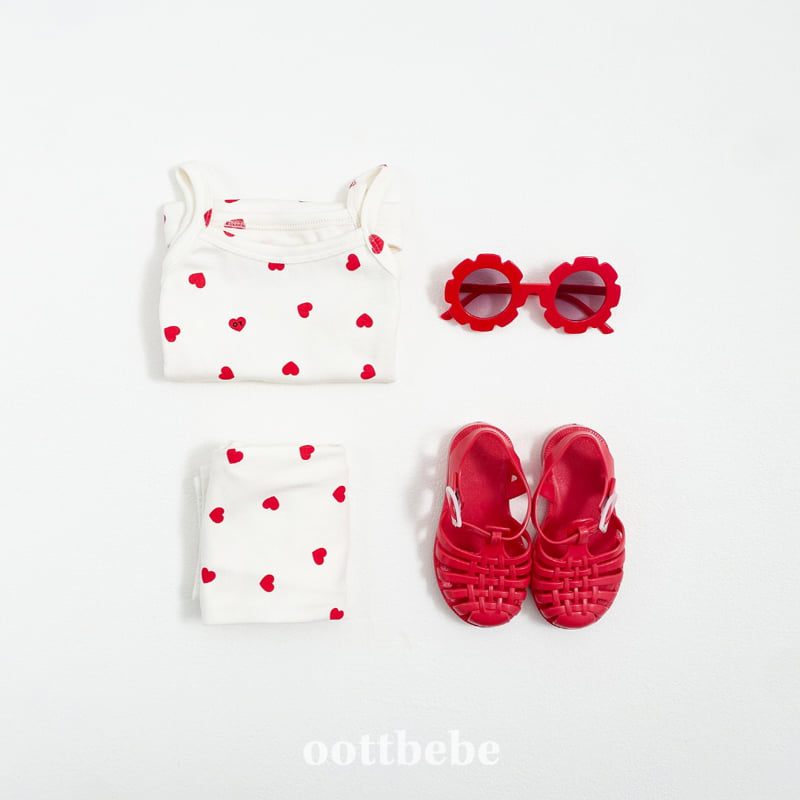 Oott Bebe - Korean Baby Fashion - #babyootd - Otti Heart Sleeveless Easywear - 6