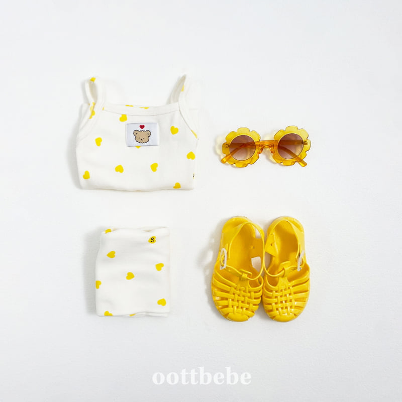 Oott Bebe - Korean Baby Fashion - #babyoutfit - Otti Heart Sleeveless Easywear - 7