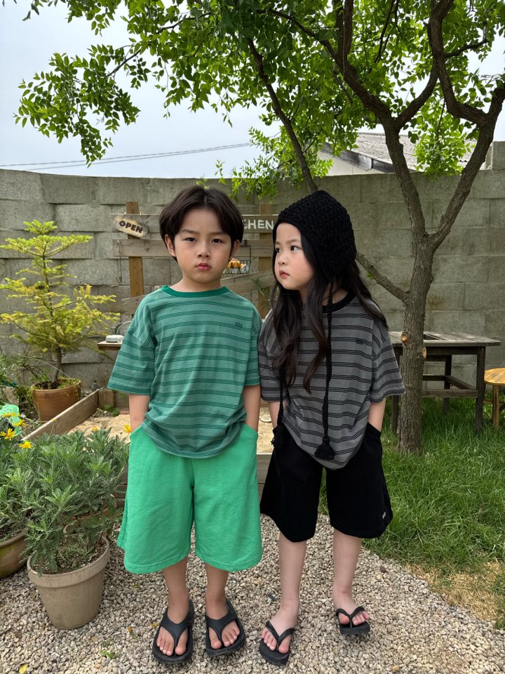 Our - Korean Children Fashion - #toddlerclothing - Wave Dyed Stripe Tee - 12