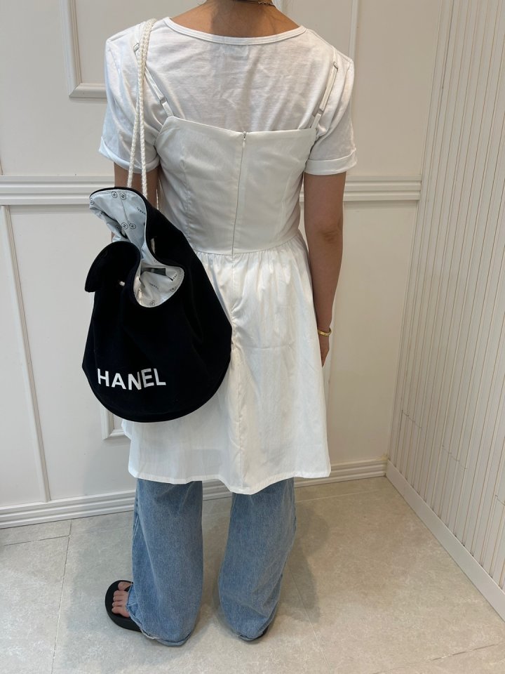 Pearls room - Korean Women Fashion - #momslook - Shirring Sleeveless One-piece - 6