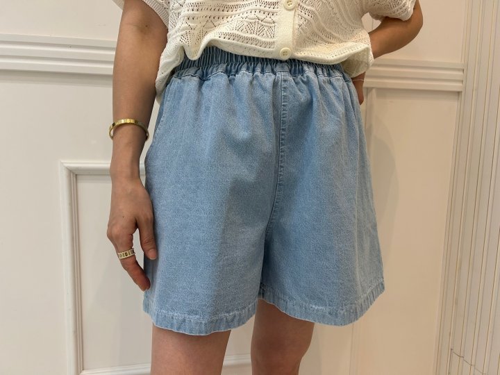 Pearls room - Korean Women Fashion - #momslook - Modern Denim Shorts - 7