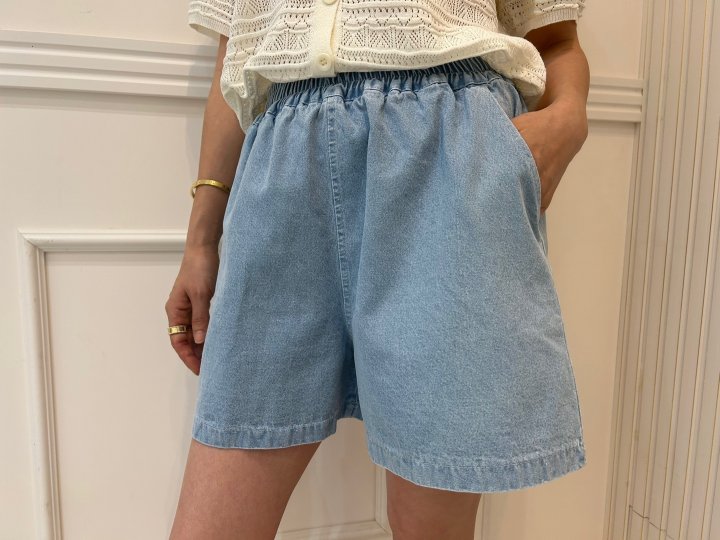 Pearls room - Korean Women Fashion - #momslook - Modern Denim Shorts - 9