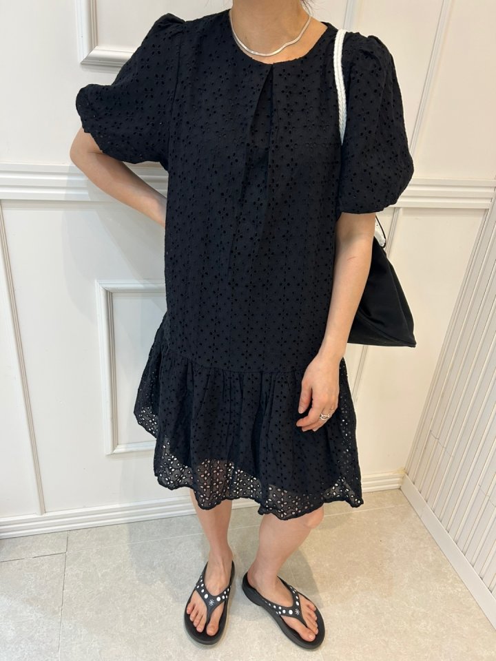 Pearls room - Korean Women Fashion - #momslook - Punching One-piece - 8