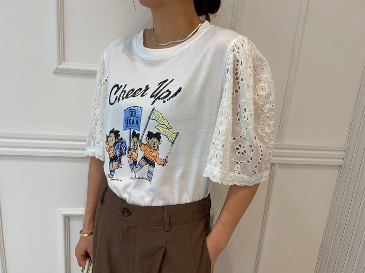 Pearls room - Korean Women Fashion - #momslook - Cheer Up Tee - 9