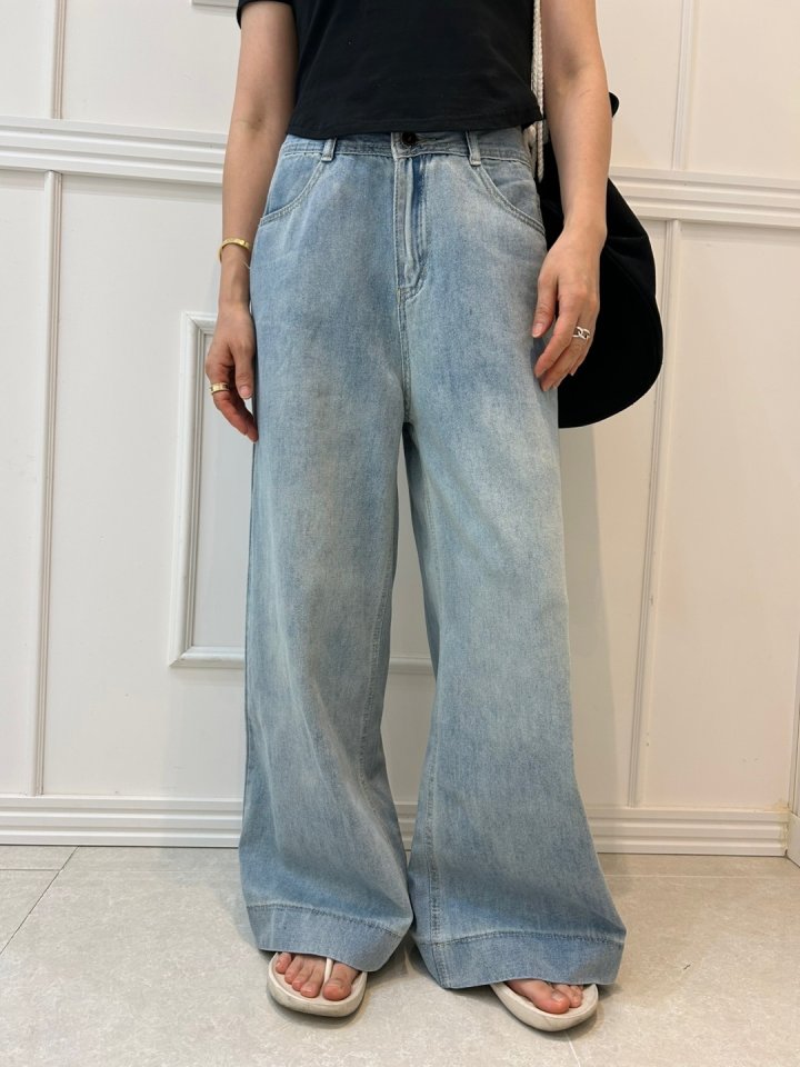 Pearls room - Korean Women Fashion - #momslook - Two-Button Denim Sleeveless - 6