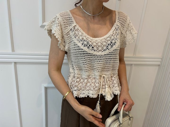 Pearls room - Korean Women Fashion - #momslook - Lovely Crochet Knit - 2