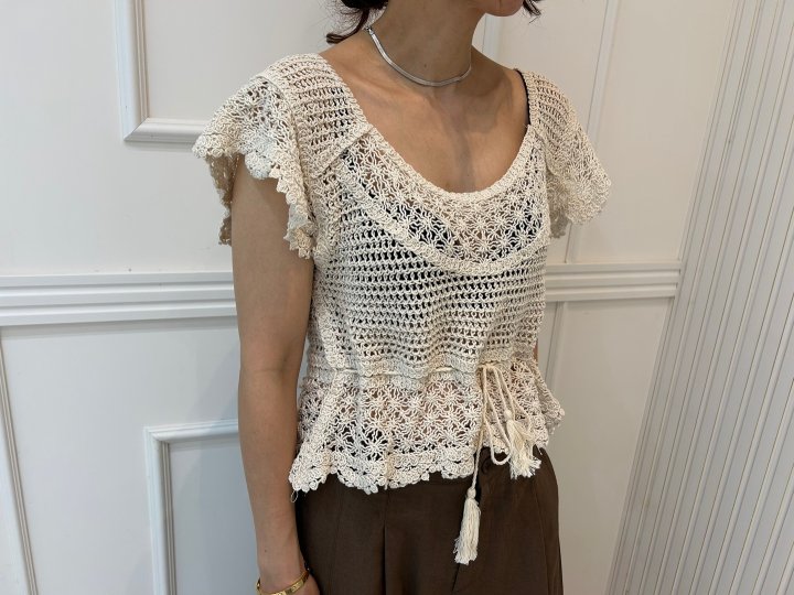 Pearls room - Korean Women Fashion - #womensfashion - Lovely Crochet Knit - 4