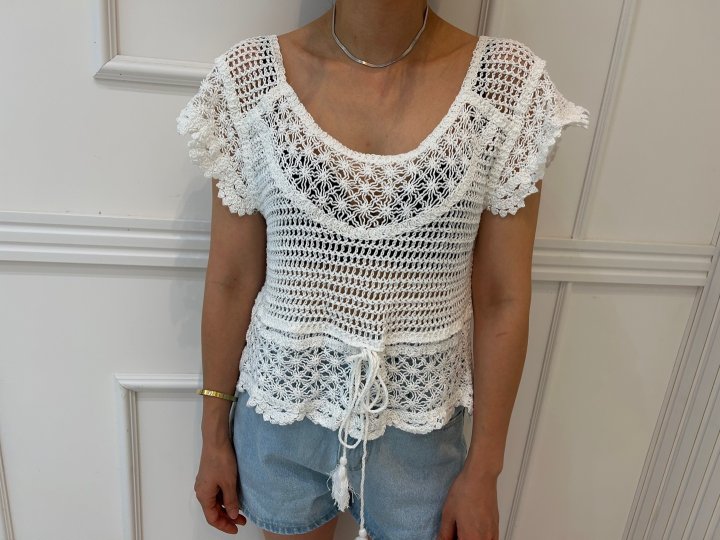 Pearls room - Korean Women Fashion - #momslook - Lovely Crochet Knit - 6