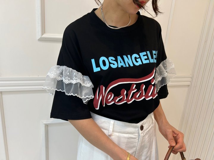 Pearls room - Korean Women Fashion - #momslook - Los Angeles Tee - 10