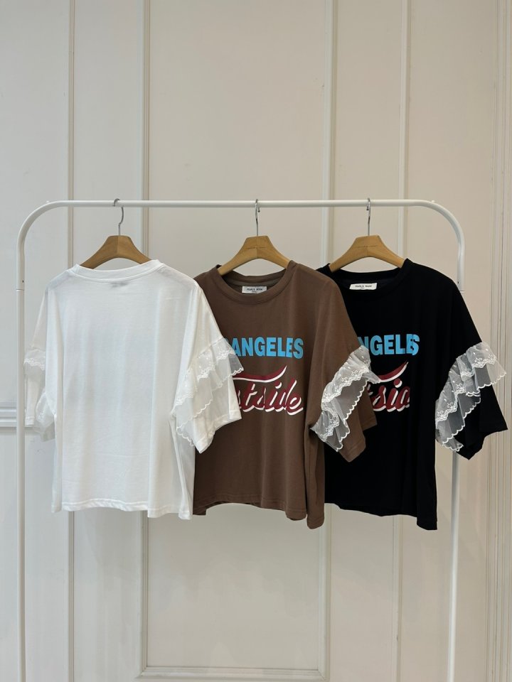 Pearls room - Korean Women Fashion - #momslook - Los Angeles Tee - 12