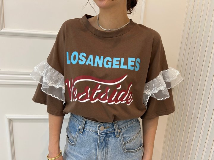 Pearls room - Korean Women Fashion - #momslook - Los Angeles Tee - 2