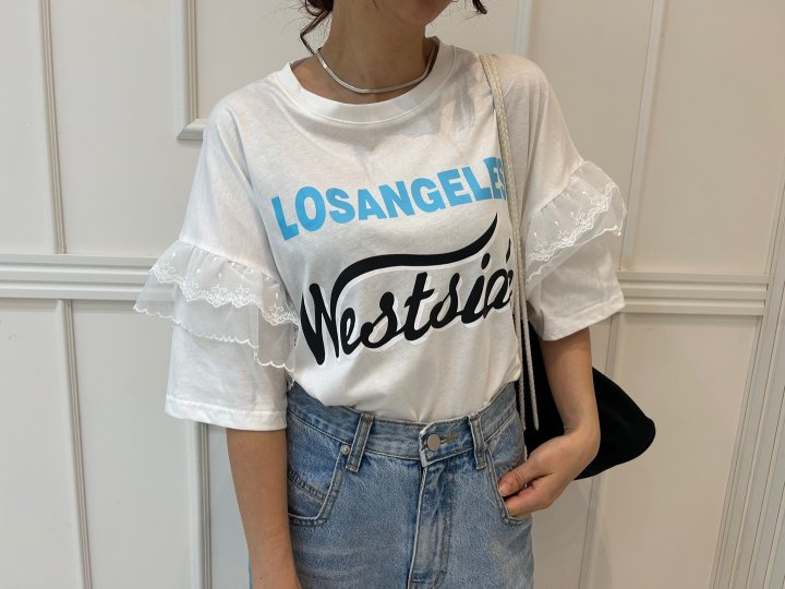 Pearls room - Korean Women Fashion - #momslook - Los Angeles Tee - 8