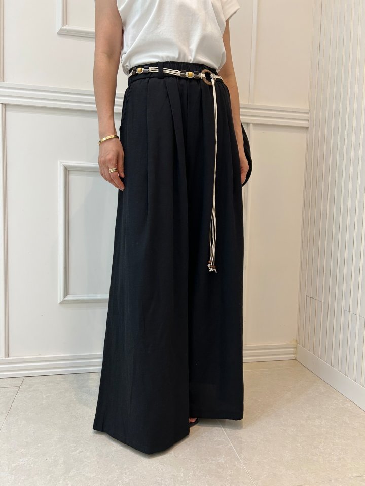 Pearls room - Korean Women Fashion - #momslook - Palm Belt Wide Pants - 11