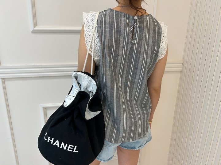 Pearls room - Korean Women Fashion - #romanticstyle - Stripe Pintuck Blouse - 6