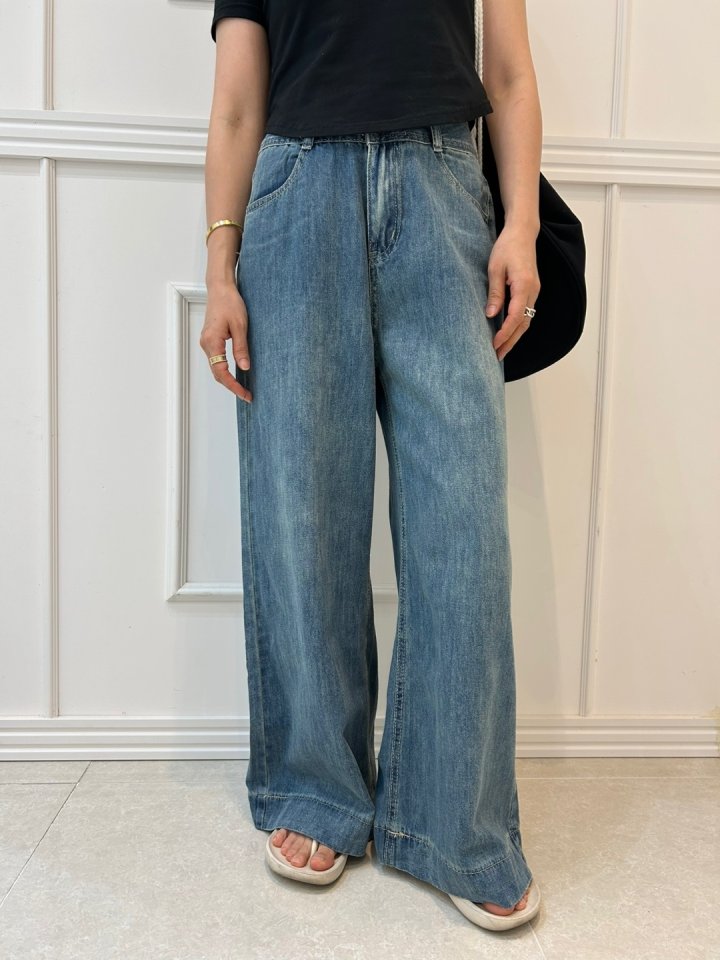 Pearls room - Korean Women Fashion - #shopsmall - Two-Button Denim Sleeveless - 3