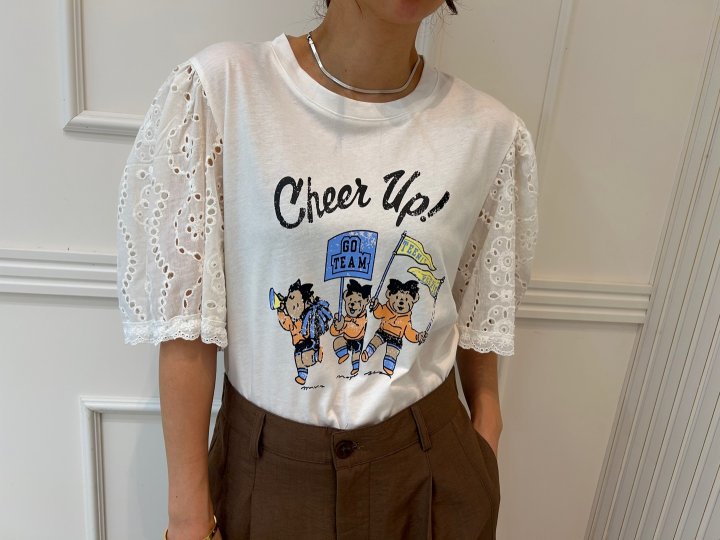 Pearls room - Korean Women Fashion - #thatsdarling - Cheer Up Tee - 7