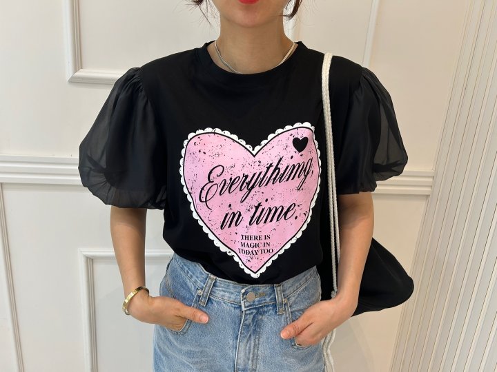 Pearls room - Korean Women Fashion - #vintageinspired - Time Tee - 3