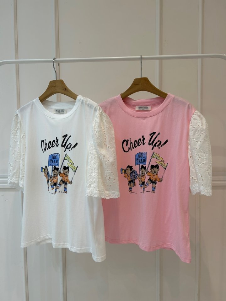 Pearls room - Korean Women Fashion - #womensfashion - Cheer Up Tee - 12