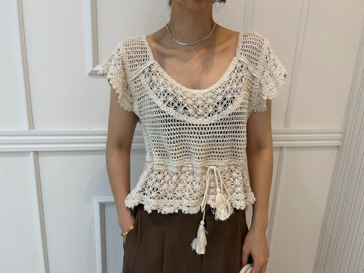 Pearls room - Korean Women Fashion - #womensfashion - Lovely Crochet Knit - 3
