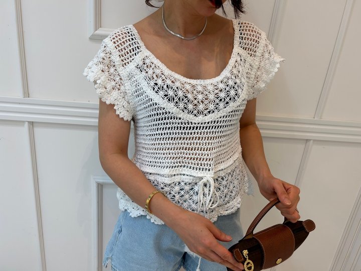 Pearls room - Korean Women Fashion - #womensfashion - Lovely Crochet Knit - 7