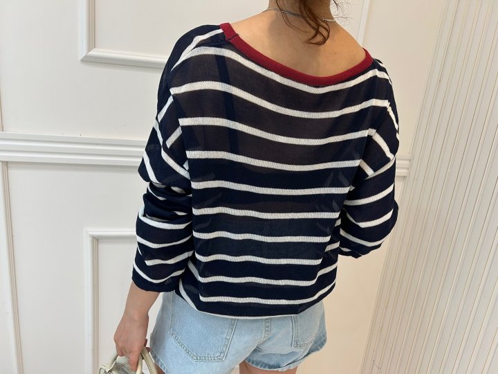 Pearls room - Korean Women Fashion - #womensfashion - Beach Stripe Knit - 6