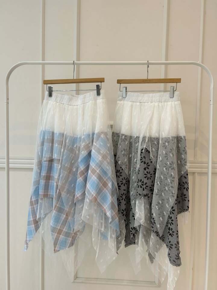Pearls room - Korean Women Fashion - #womensfashion - Mesh Asymmetry Skirt - 10