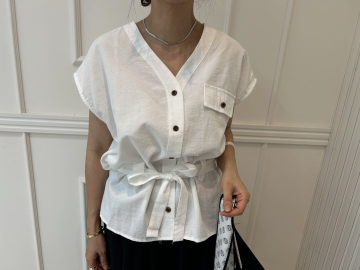 Pearls room - Korean Women Fashion - #womensfashion - Scarf Blouse - 7
