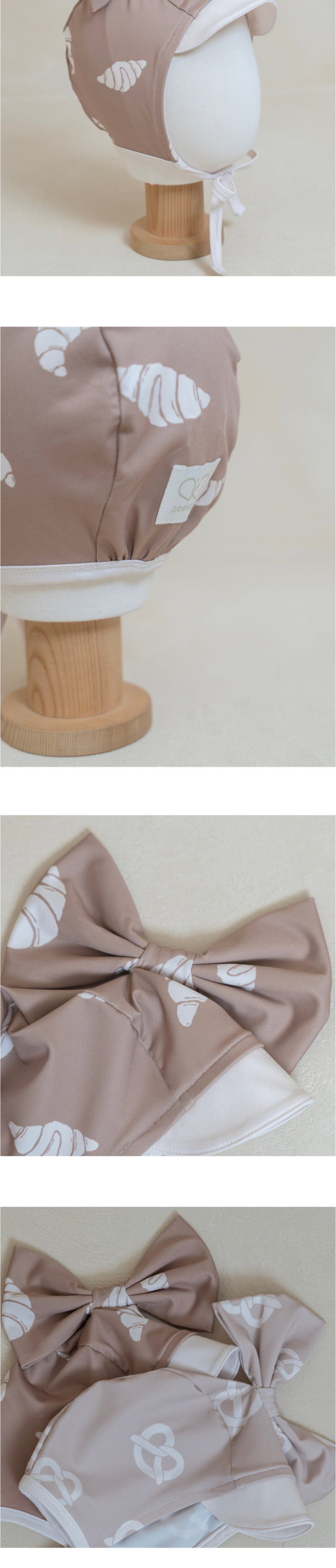 Peekaboo - Korean Baby Fashion - #babyootd - Bread Ribbon Swim Hat - 3