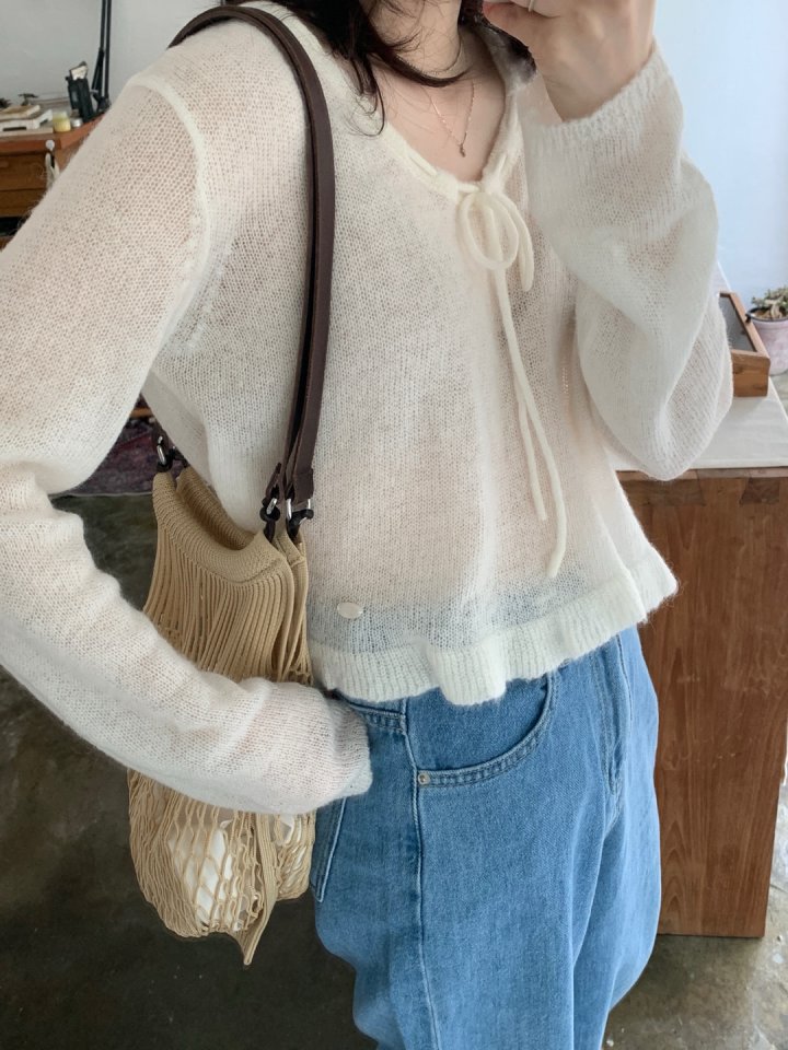 Pomelo - Korean Women Fashion - #momslook - Lily Frill Knit (Alpaca Blend) - 2
