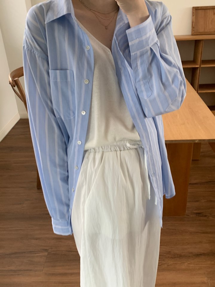 Pomelo - Korean Women Fashion - #momslook - Scone Boxy Shirt - 3