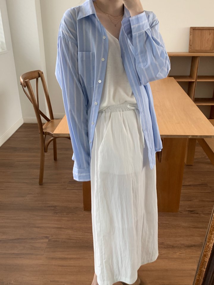 Pomelo - Korean Women Fashion - #momslook - Scone Boxy Shirt - 7