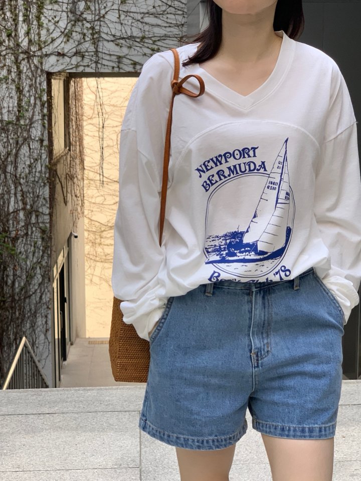 Pomelo - Korean Women Fashion - #momslook - Yacht Tee