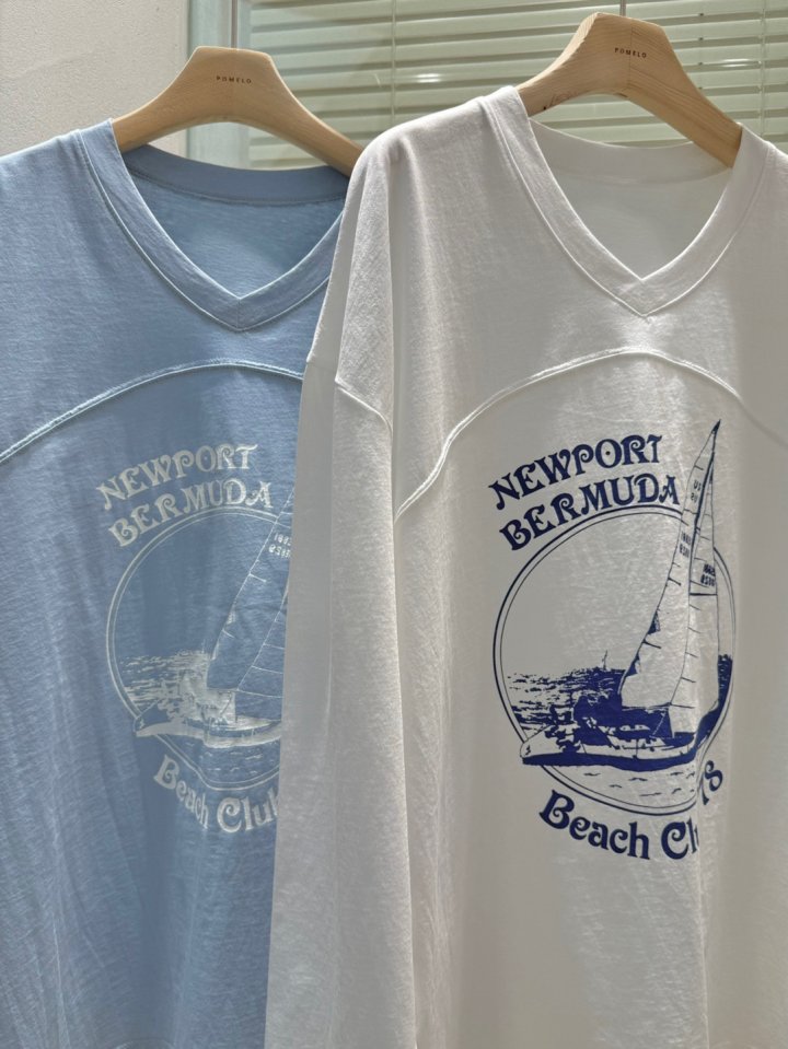 Pomelo - Korean Women Fashion - #momslook - Yacht Tee - 11