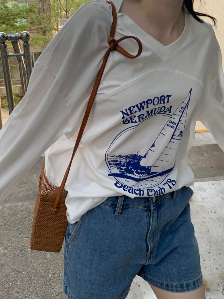 Pomelo - Korean Women Fashion - #momslook - Yacht Tee - 3