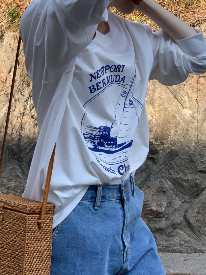 Pomelo - Korean Women Fashion - #momslook - Yacht Tee - 5