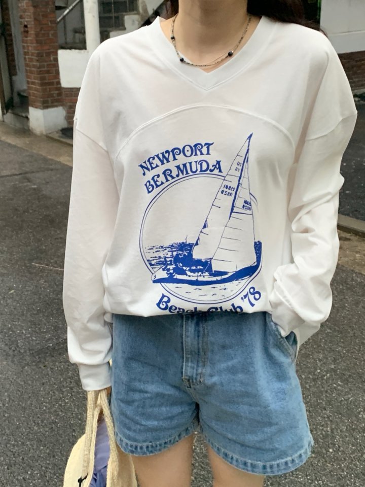Pomelo - Korean Women Fashion - #momslook - Yacht Tee - 7