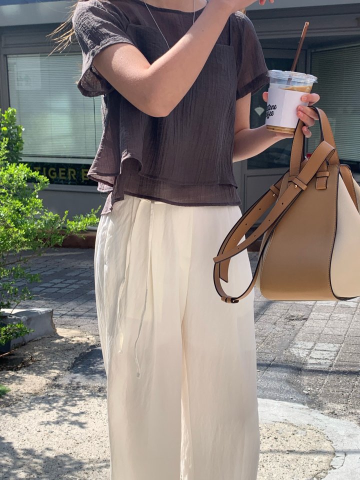 Pomelo - Korean Women Fashion - #momslook - Sheer Layered Blouse Set (with Bustier) - 2
