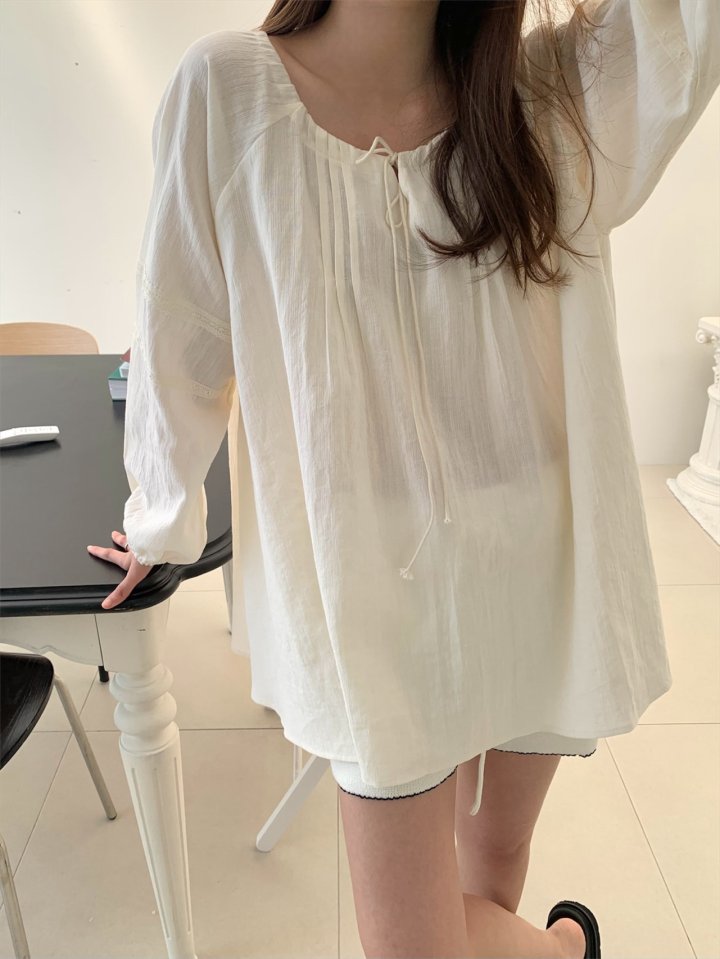 Pomelo - Korean Women Fashion - #momslook - Olive Long Blouse