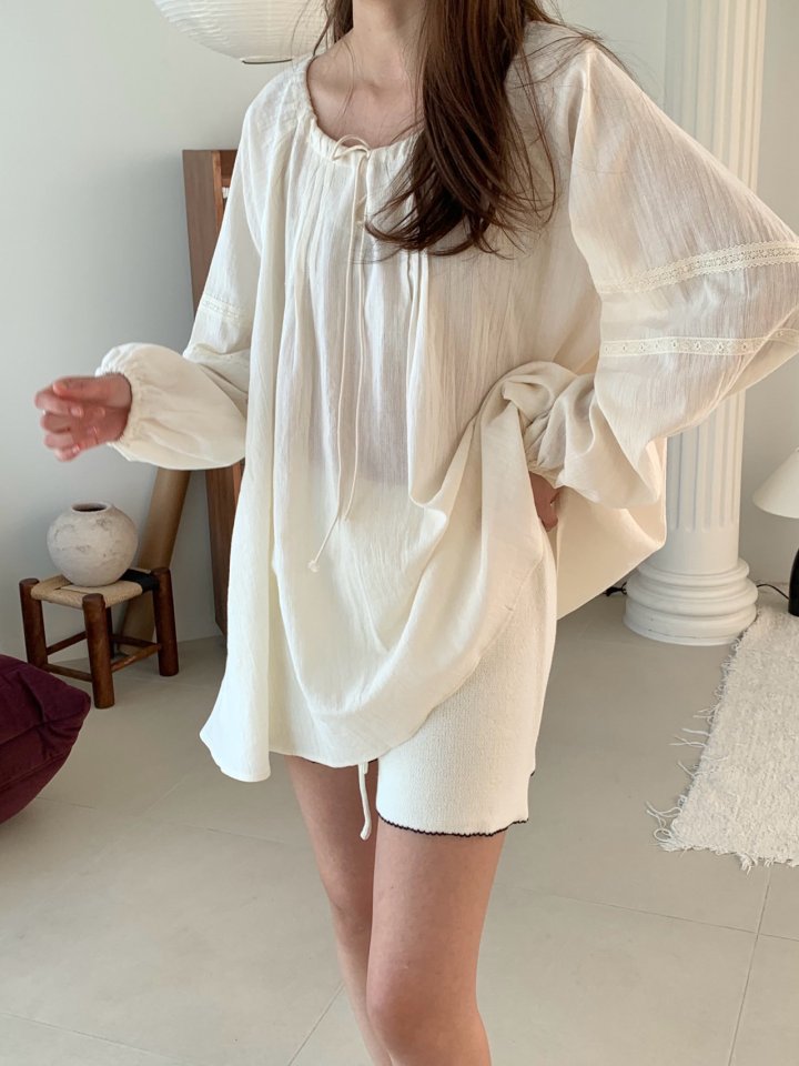 Pomelo - Korean Women Fashion - #momslook - Olive Long Blouse - 4