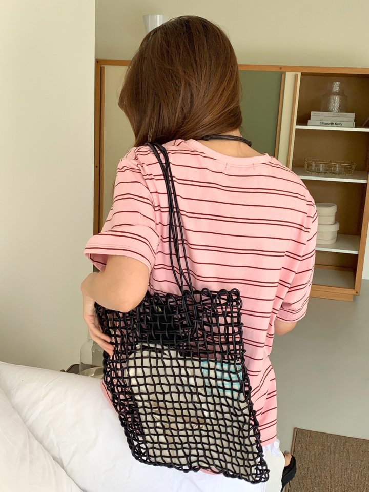 Pomelo - Korean Women Fashion - #momslook - Letter Stripe Tee - 10