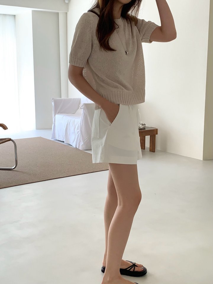 Pomelo - Korean Women Fashion - #momslook - Cool Paper Short Sleeve Knit - 10